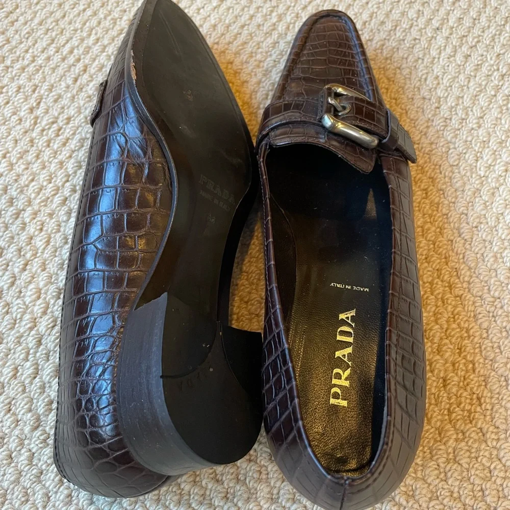 Prada Snakeskin Loafers - Picture 2 of 6